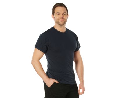 Rothco Solid Color T-Shirt With Cotton - Polyester Blend, Navy Blue, 3X-Large