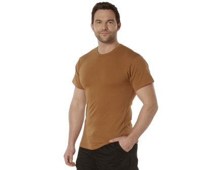 Rothco Solid Color T-Shirt With Cotton - Polyester Blend, Work Brown, 3X-Large