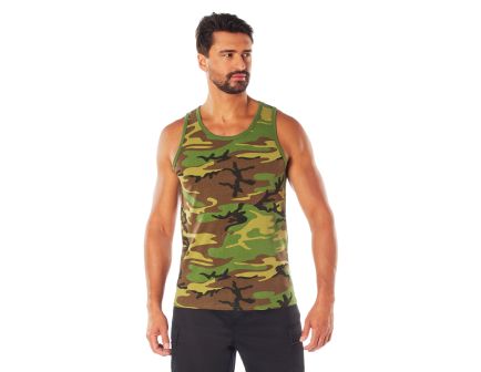 Rothco Camo Tank Top - Woodland Camo, X-Large