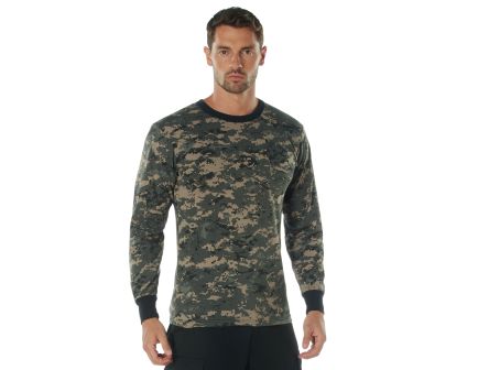 Rothco Long Sleeve Digital Camo T-Shirt - Subdued Urban Digital Camo, Medium