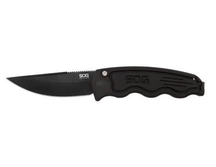 Sog-Tac Automatic Black Straight Edge Folding Knife - ST-02