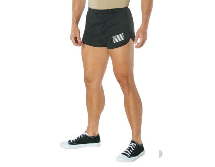 Rothco Us Flag Ranger Pt Physical Training Shorts - Black, Large