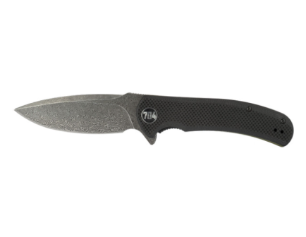 704 Gear Urban Ranger EDC Folding Pocket Knife  FS 3.74" Blade, Black w/ Damascus Steel