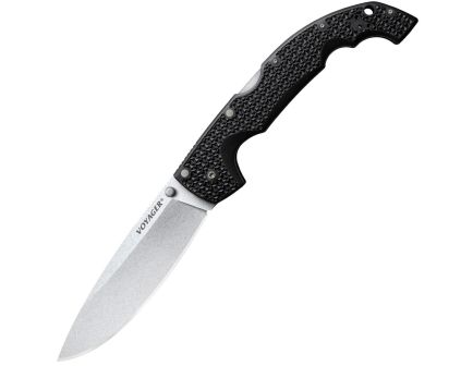 Cold Steel Voyager XL Folding Knife Drop Point Black - for Tough Jobs - CS-29AXB