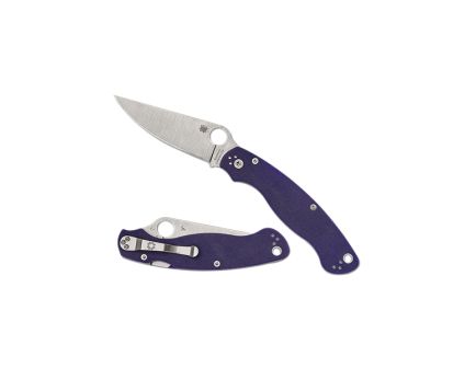 Spyderco Military 2 Folding Knife Clip Point Blue - for Precision Cutting - C36GPDBL2