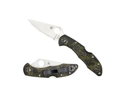 Spyderco Zome Delica 4 Lightweight Folding Knife Drop Point Green - Durable, Lightweight and Reliable Handle - C11ZFPGR
