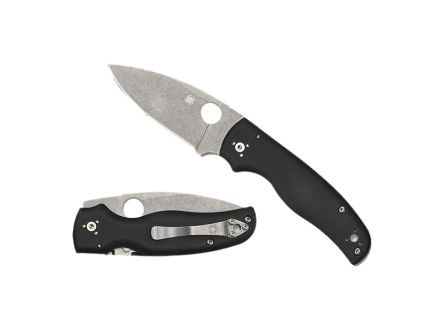 Spyderco Shaman Folding Knife Drop Point Black Plain Edge - Smooth Opening, Robust Lock, Ideal for EDC and Tactical Use - C229GP
