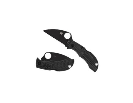 Spyderco Manbug Folding Knife Wharncliffe Black Plain Edge - Compact Blade, Durable, Lightweight and Reliable Handle - MBKWPBK