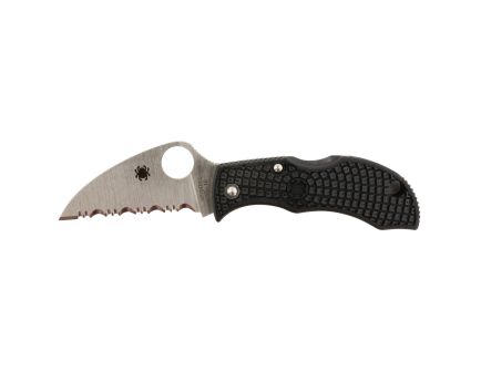Spyderco Manbug Folding Knife Wharncliffe Black Serrated Edge - Compact Blade - MBKWSB