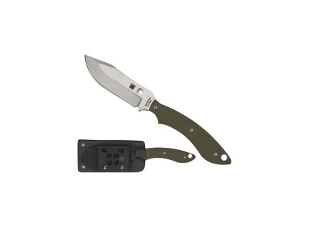 Spyderco Stok Bowie Fixed Knife Clip Point OD Green - for Field Use - FB49GPOD