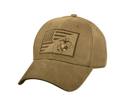 Rothco Usmc Eagle, Globe And Anchor - Us Flag Low Pro Cap, Coyote Brown