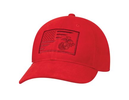 Rothco Usmc Eagle, Globe And Anchor - Us Flag Low Pro Cap, Red