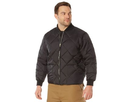 Rothco Diamond Quilted Nylon Flight Jacket - Black, 4X-Large