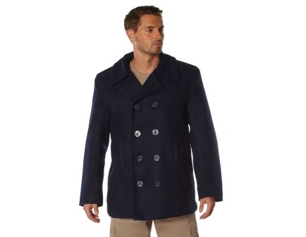 Rothco Wool Pea Coat - Navy Blue, 2X-Large