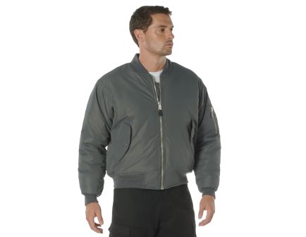 Rothco Enhanced Nylon Ma-1 Flight Jacket - Gunmetal Grey, 3X-Large