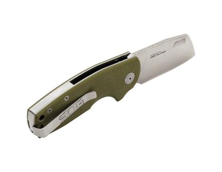 SOG Knives Stout FLK Folding Knife Cleaver OD Green - for Versatile Cutting - SOG-14-03-11-57