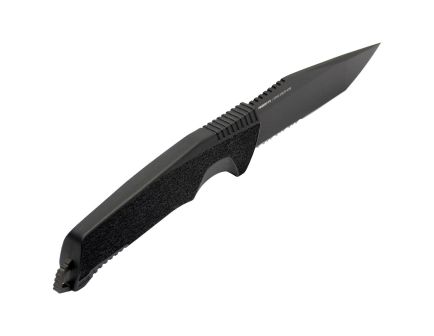 SOG Knives Trident FX Serrated Fixed Knife Tanto Black - Durable, Lightweight and Reliable Handle for All-Purpose Use - SOG-17-12-02-57
