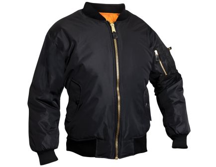 Rothco Womens Ma-1 Flight Jacket - Black, X-Large