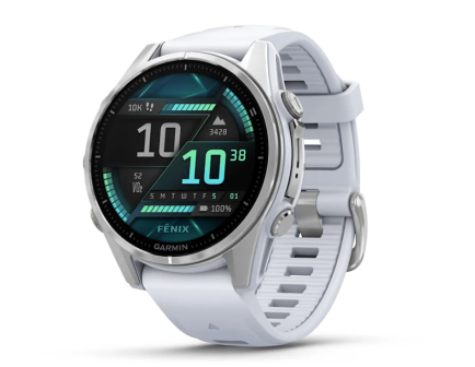 Garmin Fenix 8 43 mm AMOLED, Sapphire, Carbon DLC Titanium with Black/Pebble Gray Silicone Band
