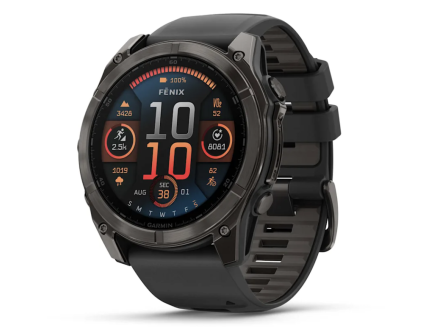 Garmin Fenix 8 – 51 mm, AMOLED, Sapphire, Carbon DLC Titanium with Black/Pebble Gray Silicone Band