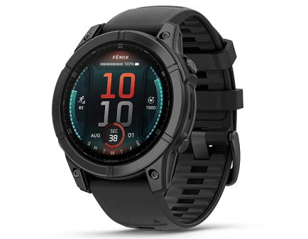 Garmin Fenix E 47 mm, AMOLED, Slate Gray Steel with Black Silicone Band