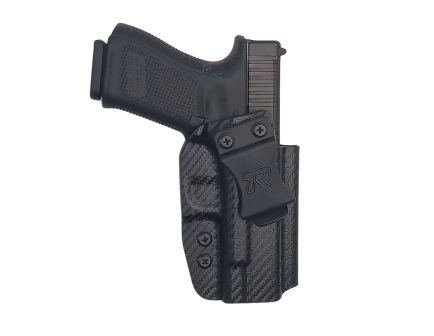 Rounded Gear Glock G19/G19X/G23/G32/G45 IWB Holster RH Kydex Carbon Fiber Black - Sleek and Secure Concealment - GLK192332CFRHVAR