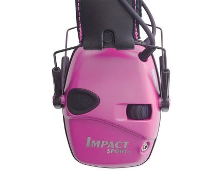 Howard Leight Impact Sport 22 dB Sound Amplification Over the Head Electronic Earmuff, Pink - R02523