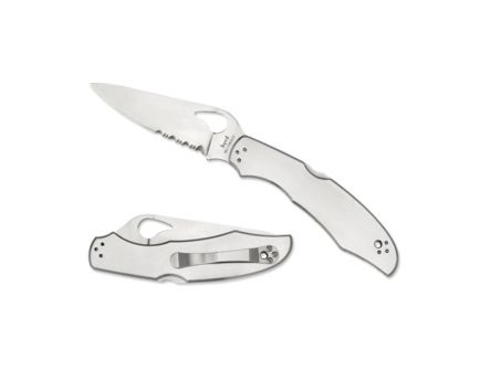 Spyderco byrd Cara Cara 2 Drop Point Improved Second Generation Folding Knife, 3.75", Combination Edge - BY03PS2