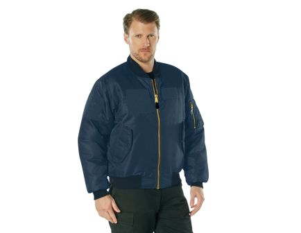 Rothco Ma-1 Flight Jacket With Patches - Navy Blue, 3X-Large