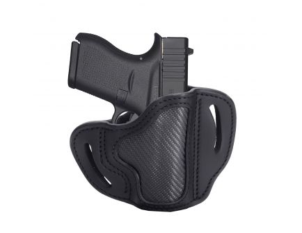 1791 Gunleather CF-BHC Right Hand Glock 43 OWB Open-Top Holster, Stealth Black - CF-BHC-SBL-0R
