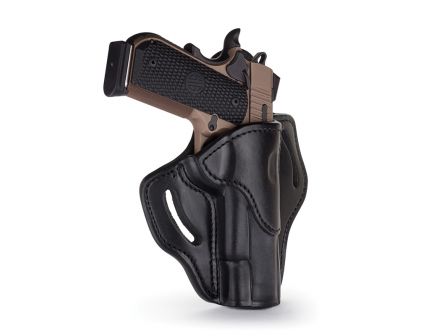 1791 Gunleather BH1 Right Hand 4" to 5" Barrel 1911 OWB Open-Top Holster, Stealth Black - BH1-SBL-R