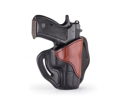 1791 Gunleather BH2.1 Right Hand Glock 17 OWB Open-Top Multi-Fit Holster, Black/Brown - BH2.1-BLB-R