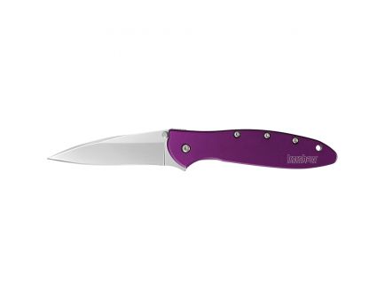 Kershaw Leek Modified Drop Point Folder Knife, 3", Purple - 1660PUR