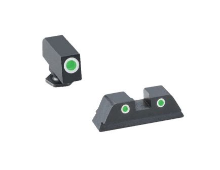 AmeriGlo Classic Self-Luminous 3 Dot Night Sight Set for Glock 42, 43 Pistols, Green with White Outline Front/Rear - GL430