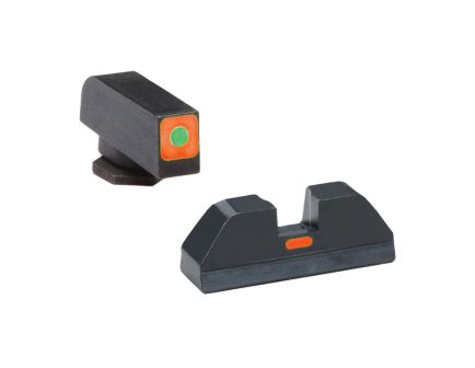 AmeriGlo CAP Sight Set for Glock 17, 19, 22 Pistols, Green with Orange Outline Front, Orange Paint Bar Rear - GL616