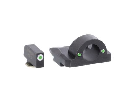AmeriGlo Ghost Ring Night Sight Set for Glock Gen5 17, 19x Pistols, Green with White Outline Front, Green Rear - GL5125