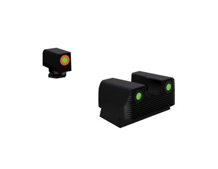 Rival Arms Tritium Standard Height Night Sight for Glock 42, 43 Pistols, Green with Orange Outline Front, Green Rear - RA2A231G