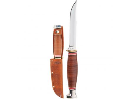KA-BAR Little Finn Clip Point Fixed Blade Knife, 3.625", Brown - 1226