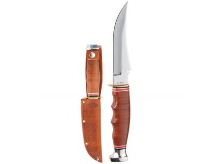 KA-BAR Skinner Fixed Blade Knife, 4.375", Brown - 1233