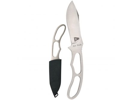 KA-BAR Adventure Piggyback Recurve Skeleton Knife, 2.625", Silver - 5599BP