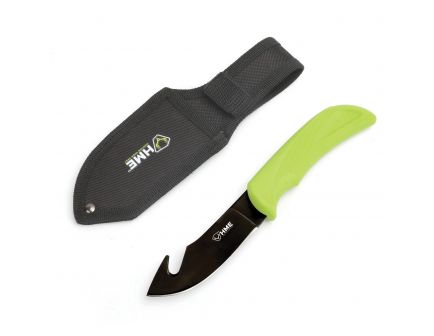 HME Fixed Blade w/ Gut Hook, 3.5", Green - KN-FBGH