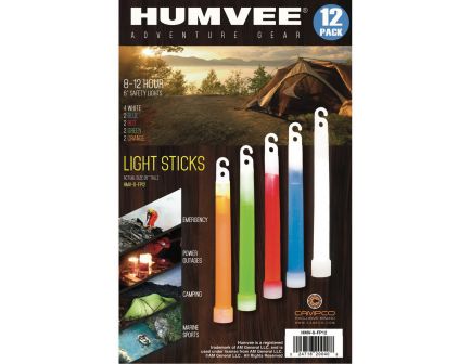 CampCo Weatherproof Non-Toxic Non-Flammable Lightstick Family Pack, White/Blue/Red/Green/Orange - HMV6FP12
