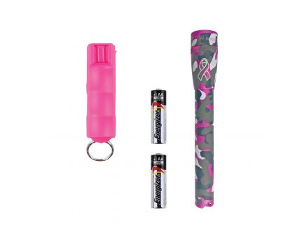 Maglite Mini Maglite Pro 332 lm LED Water-Resistant Pocket Flashlight w/ Pepper Spray, Pink Camo - SP2PUE6