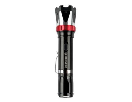 Sabre Ruger 0.515 uC Tactical Stun Gun w/ LED Flashlight, Black/Silver - RUSJ185
