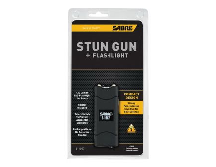 Sabre 3.8 MV Portable Short Stun Gun w/ LED Flashlight, Black - S1007BK