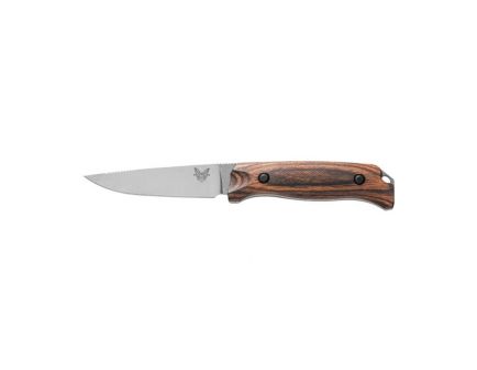 Benchmade Saddle Mountain Hunter 4" Fixed Blade Knife With Stabilized Wood Handle - 15007-2