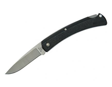 Buck 424 Bucklite Folding Drop Point Knife, Black - 0424BKS-B