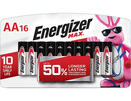 Energizer AA Max 1.5V Alkaline Batteries, 16/Pack - E91LP-16