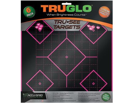 TruGlo Tru See 12" x 12" Splatter 5-Diamond Target Pink, 6/pack - TG14P6