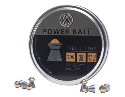 Umarex RWS Power Ball .177 9.4 gr Domed Pellet, 200/Tin - 2317414